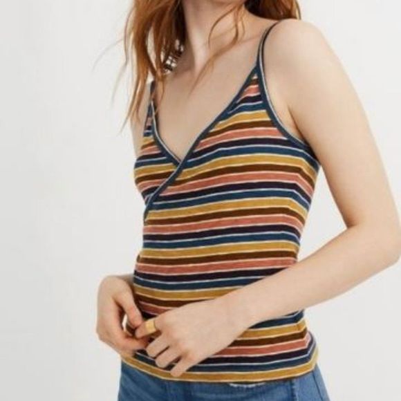 Madewell Tops - Madewell Wrap Cami Top in Stripe - Multi color - Size Medium